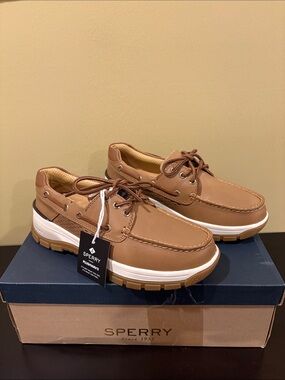 Sperry Mens Gold Billfish Plushwave Gold Cup Collection Boat Shoe Tan 7.5 NIB